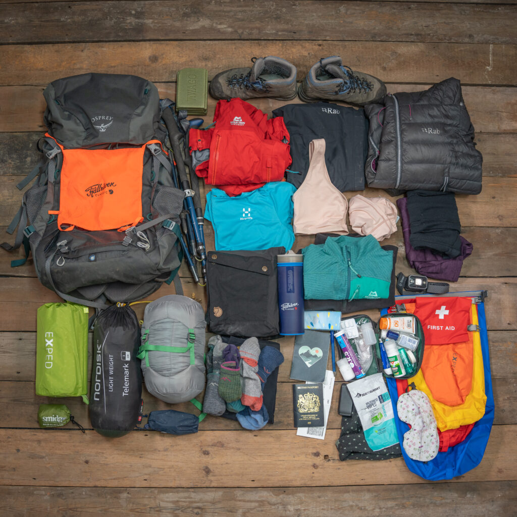 Flatlay photograph of Kit from Fjallraven Classic Sweden