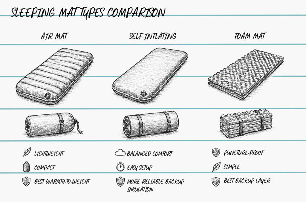 sleeping mat types comparison