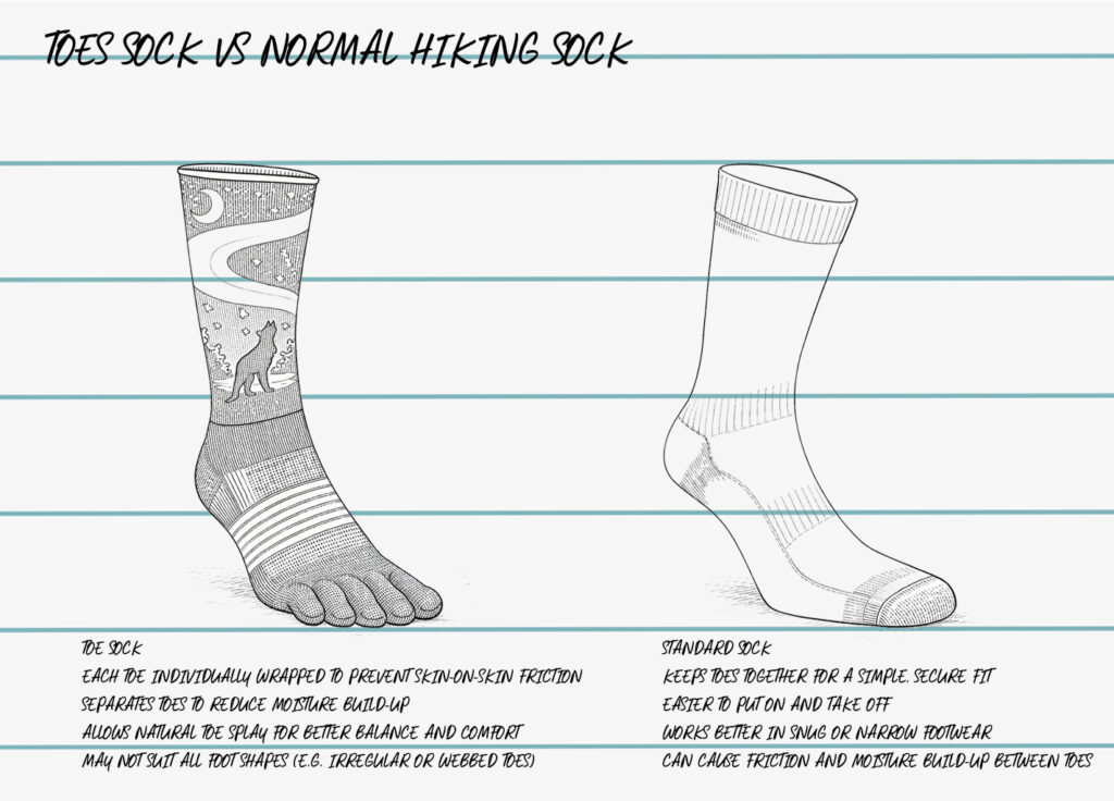 toe socks vs normal socks