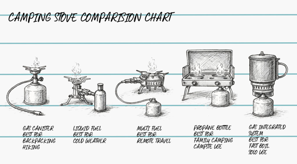 camping stove comparison chart