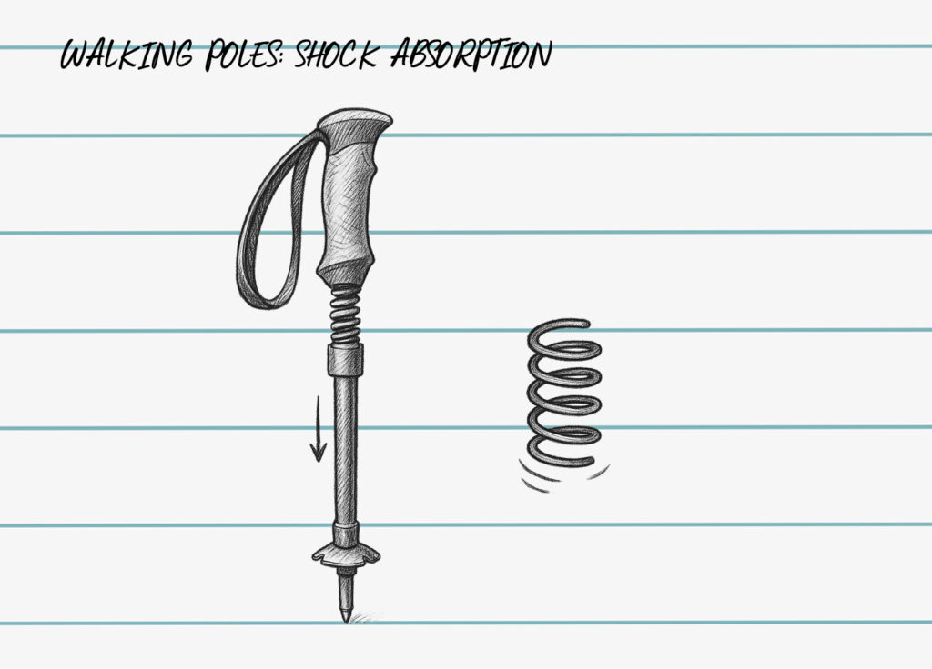 shock absorption in walking poles
