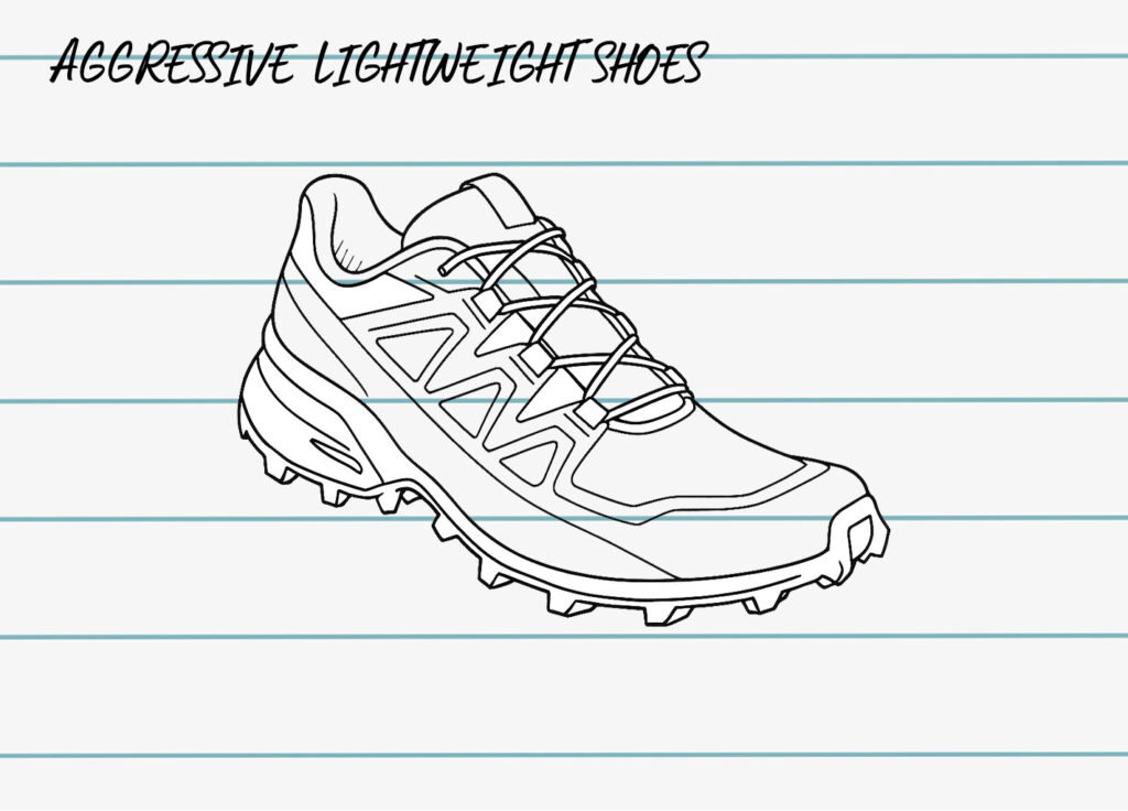 trail running aggressive lightweight shoe example