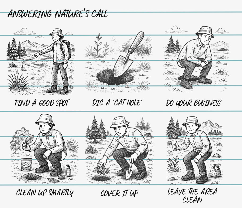 how to get to the toilet in the wild step by step