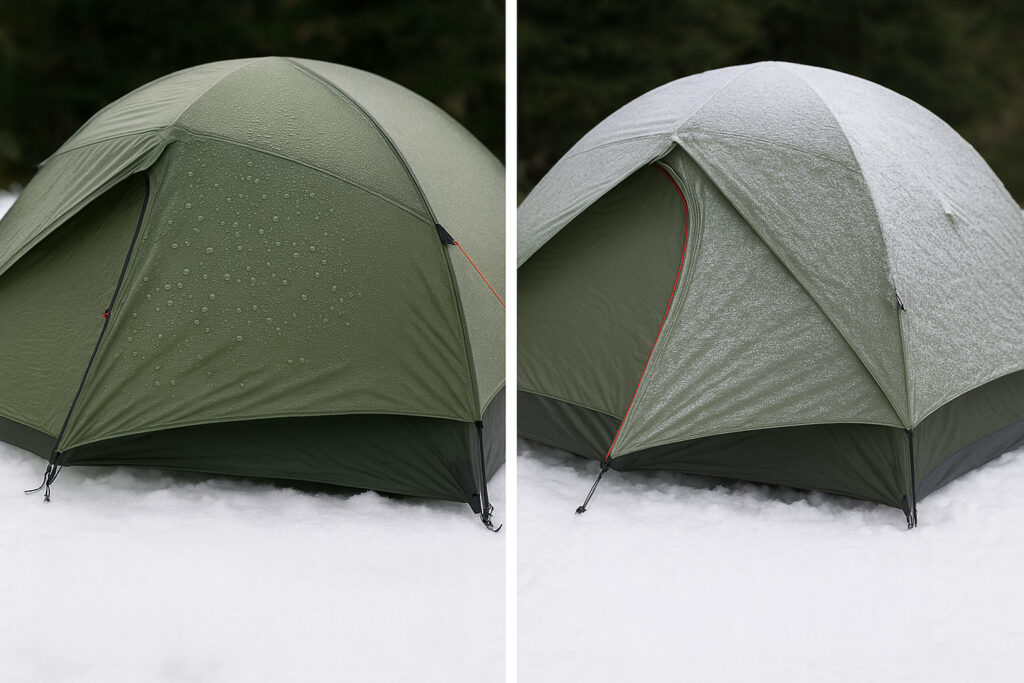condensation vs frost in tent