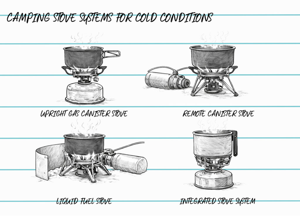 camping stove systems for cold conditions