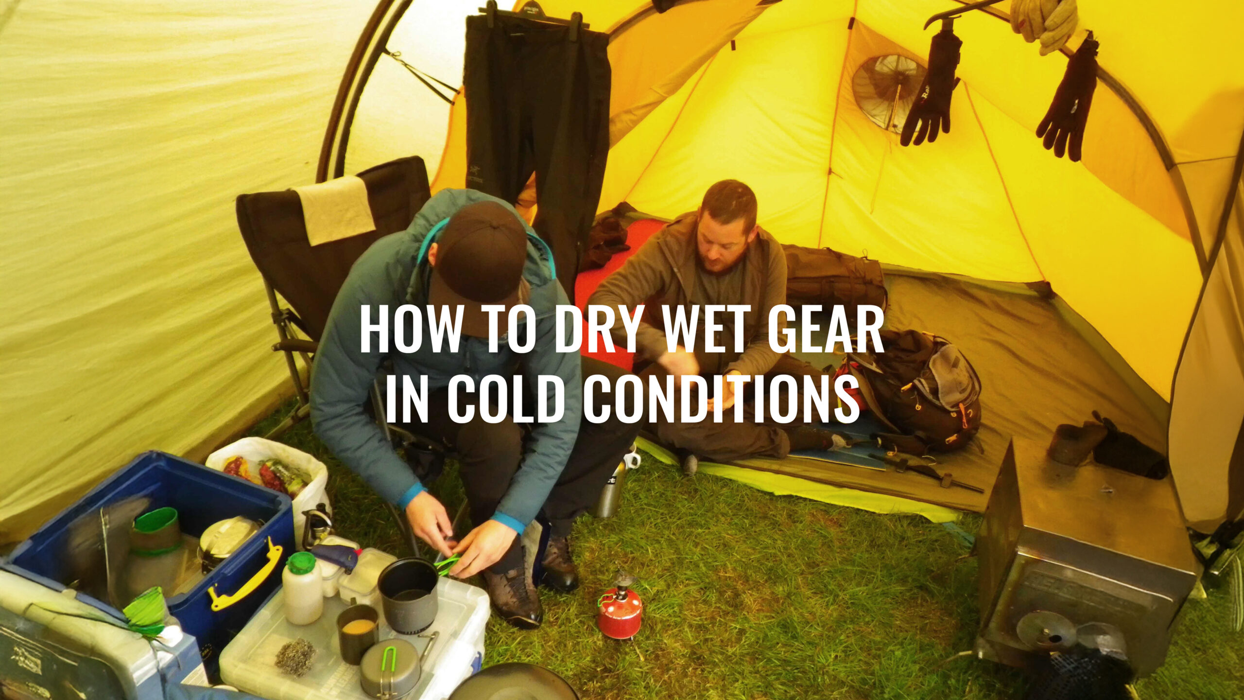 how to dry wet gear fast in cold conditions