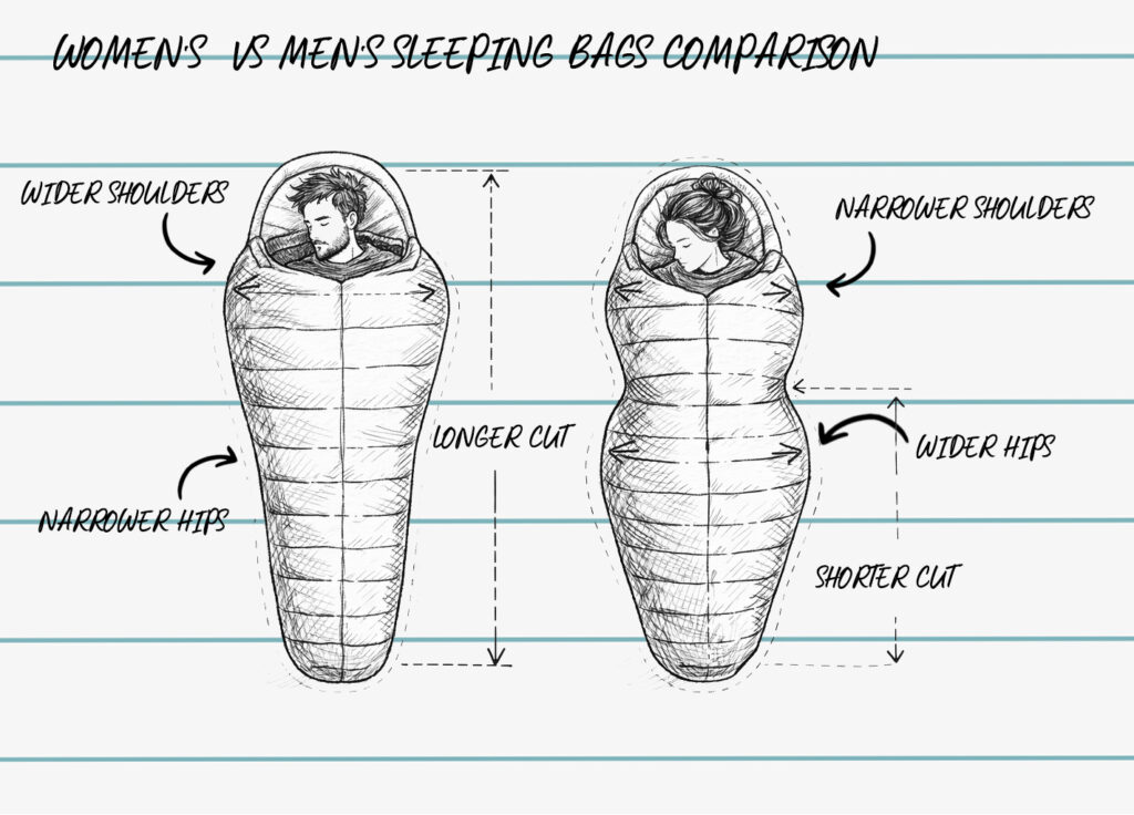 women's vs men's sleeping bags