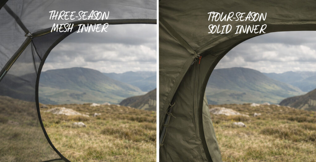 3-season and 4-season tent inner difference