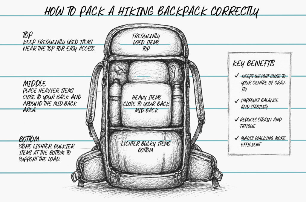 how to pack a hiking backpack correctly