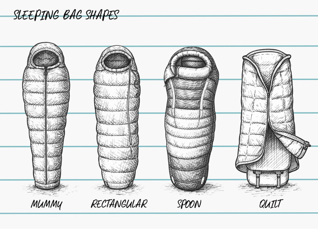 sleeping bag shapes