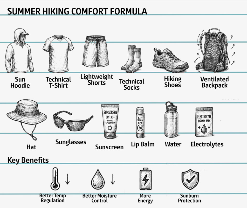 summer hiking gear check list