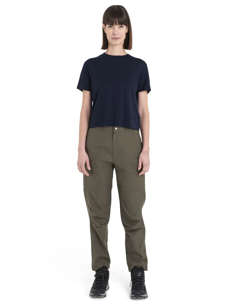 Icebreaker Women's Merino 150 Tech Lite SS Crop Tee Midnight Navy-3