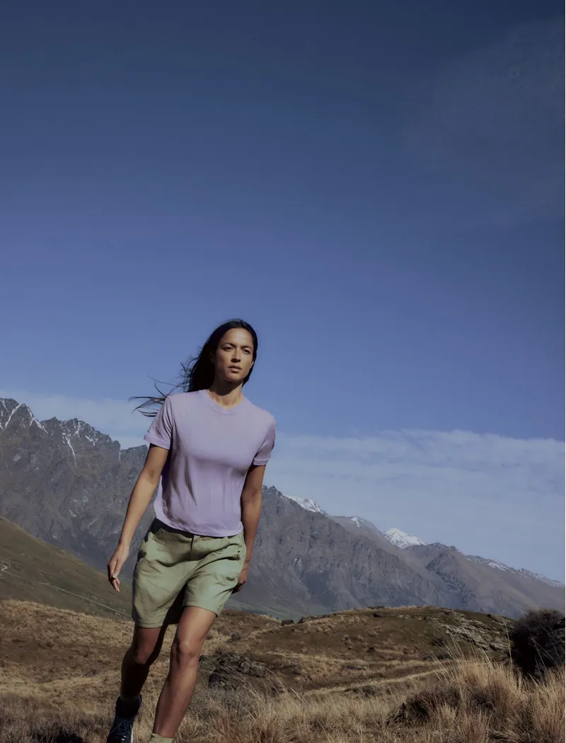 Icebreaker Women's Merino 150 Tech Lite SS Crop Tee Purple Gaze-6