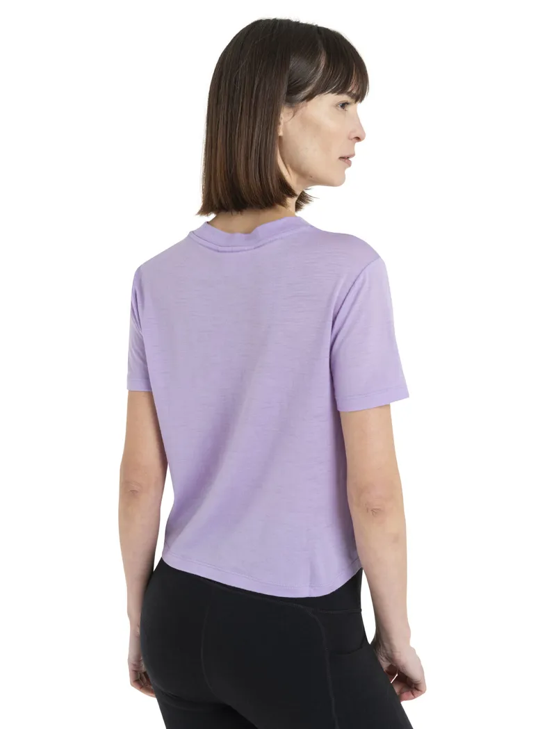 Icebreaker Women's Merino 150 Tech Lite SS Crop Tee Purple Gaze-2