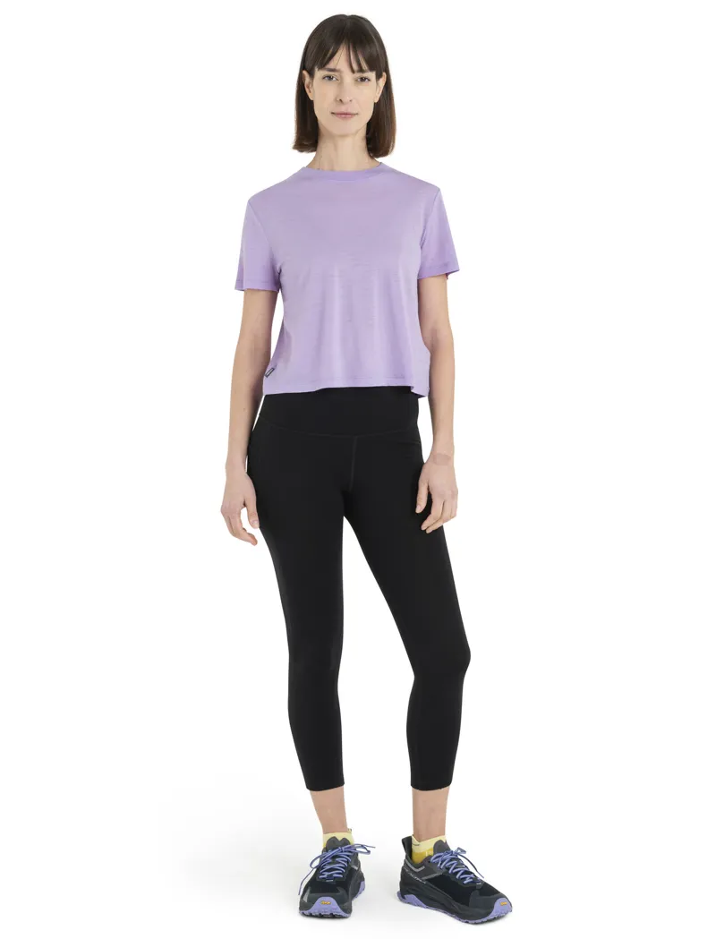 Icebreaker Women's Merino 150 Tech Lite SS Crop Tee Purple Gaze-3