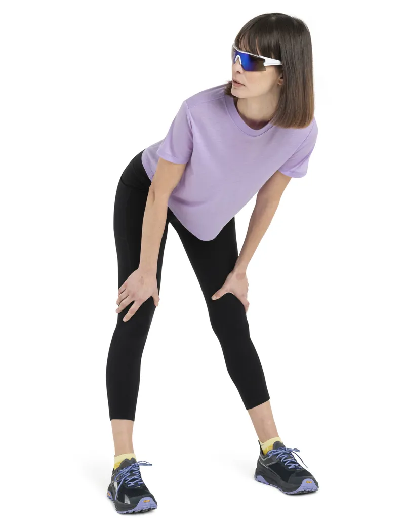 Icebreaker Women's Merino 150 Tech Lite SS Crop Tee Purple Gaze-4