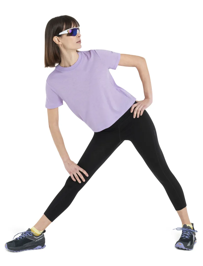 Icebreaker Women's Merino 150 Tech Lite SS Crop Tee Purple Gaze-5