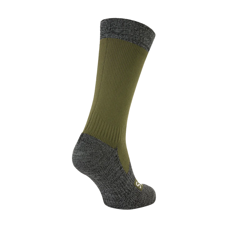 Sealskinz Raynham Waterproof All Weather Mid Length Sock Olive/ Dark Grey-1