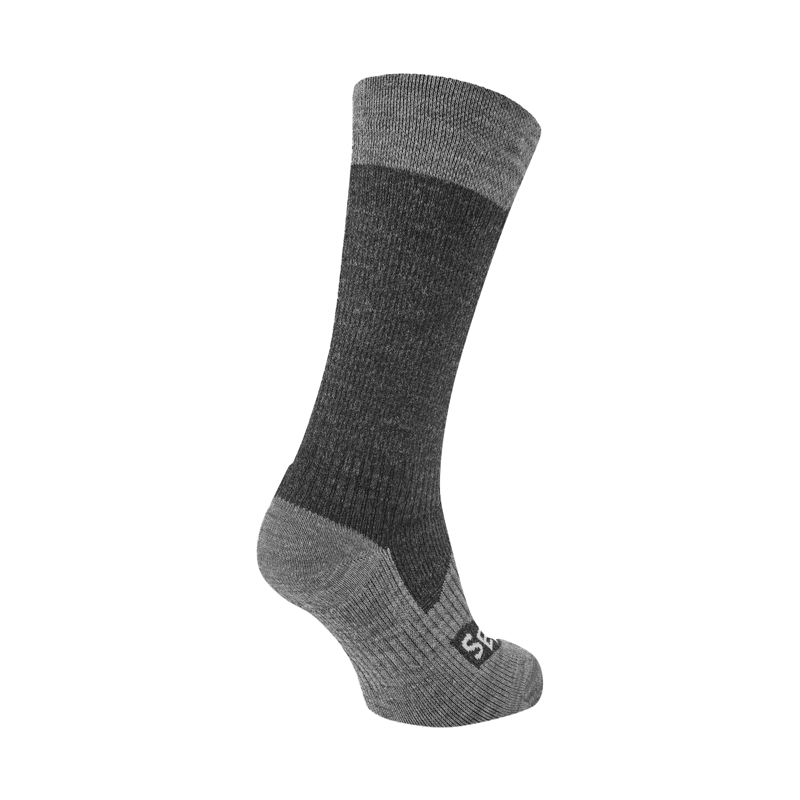 Sealskinz Raynham Waterproof All Weather Mid Length Sock Black/ Grey Marl-1