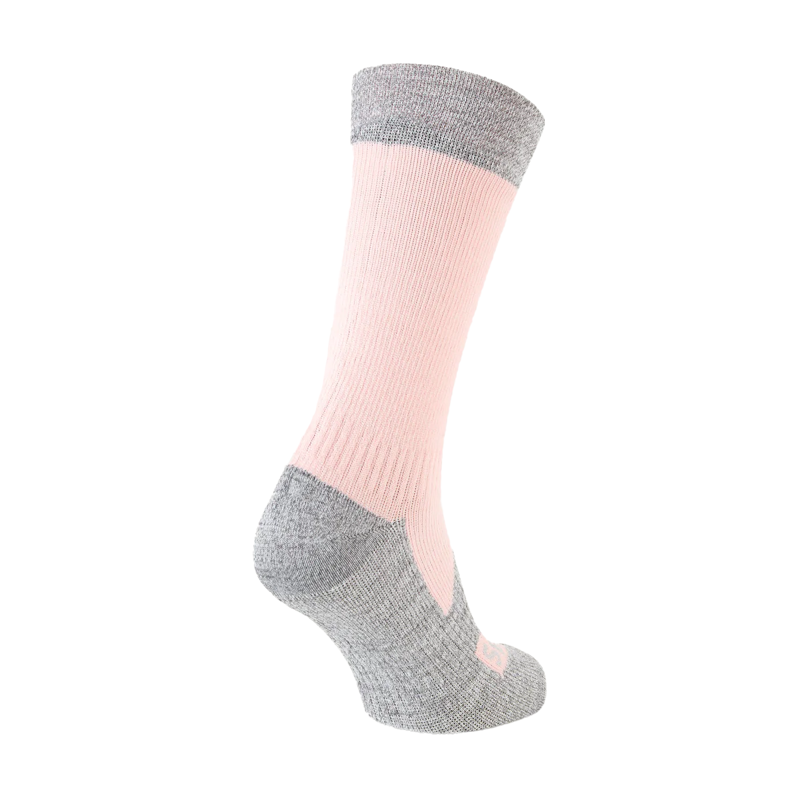 Sealskinz Raynham Waterproof All Weather Mid Length Sock Pink/ Light Grey-1