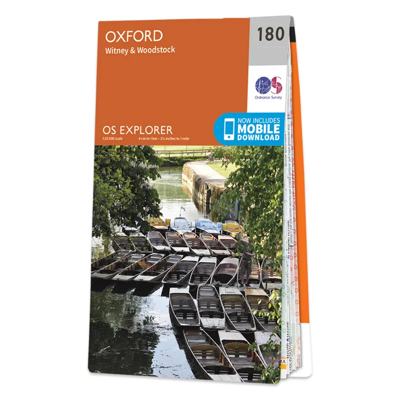 OS Explorer Map 180 Oxford Witney and Woodstock