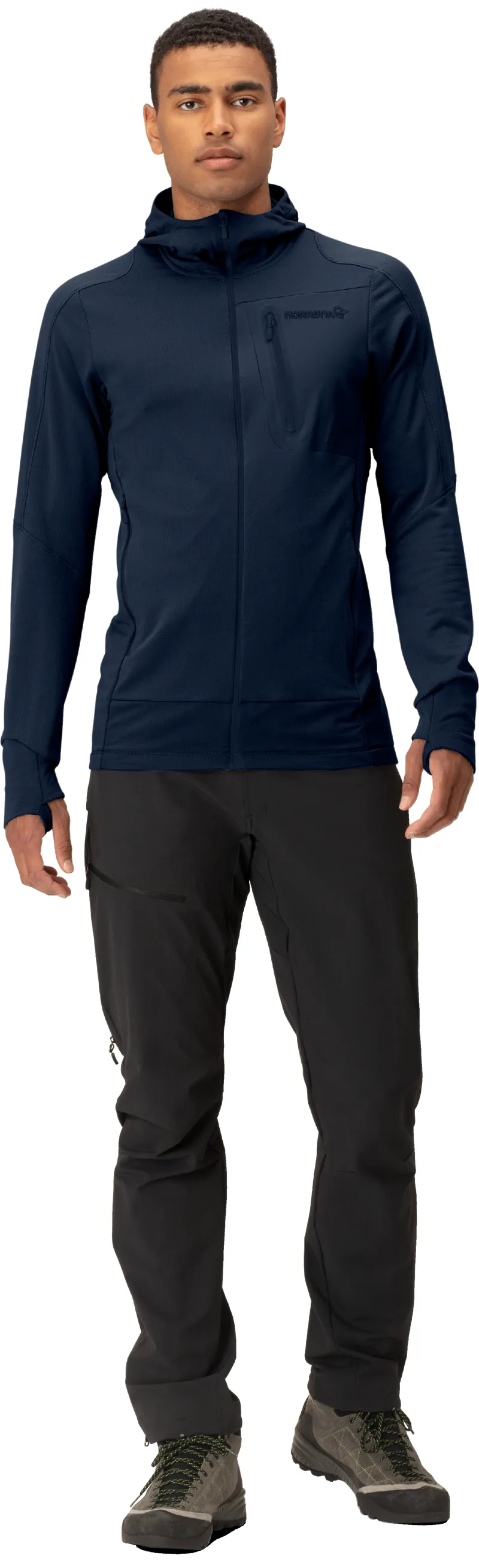 Norrona Men's Falketind Power Grid Hood Jacket Indigo-2