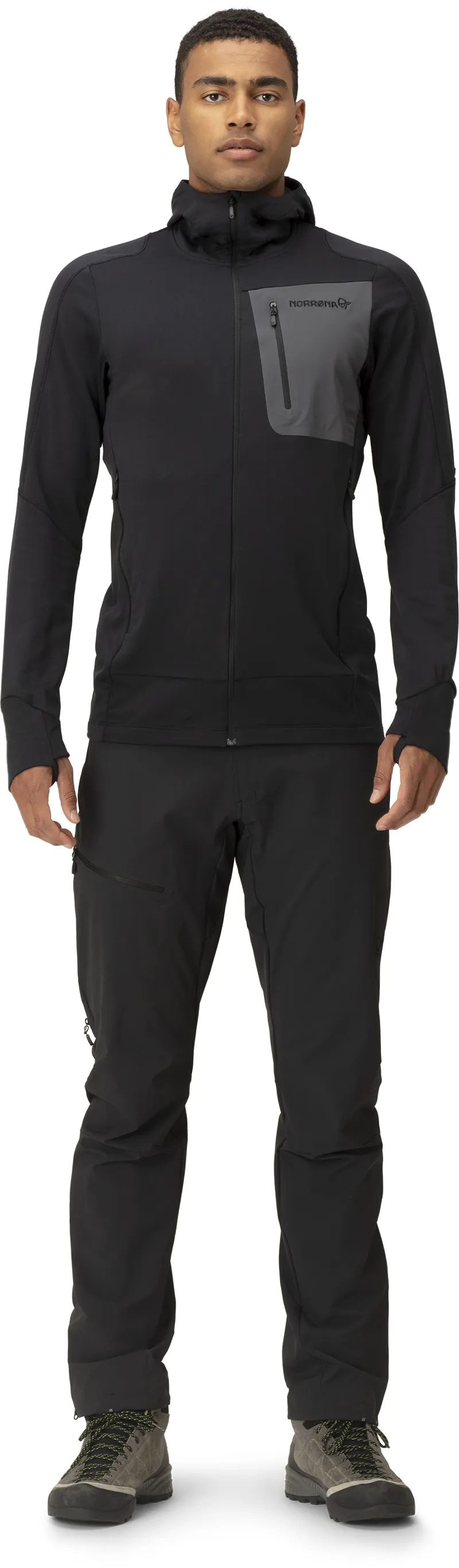 Norrona Men's Falketind Power Grid Hood Jacket Caviar-3