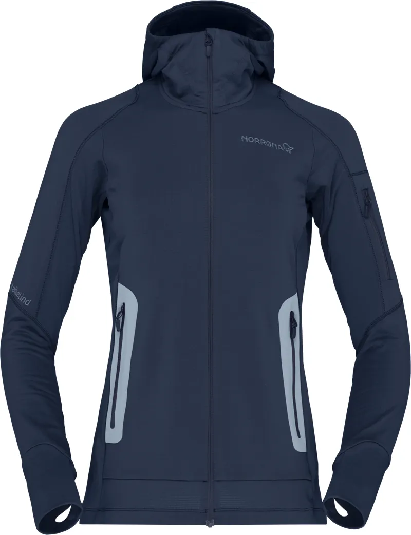 Norrona Women's Falketind Power Grid Hood Jacket Indigo Night