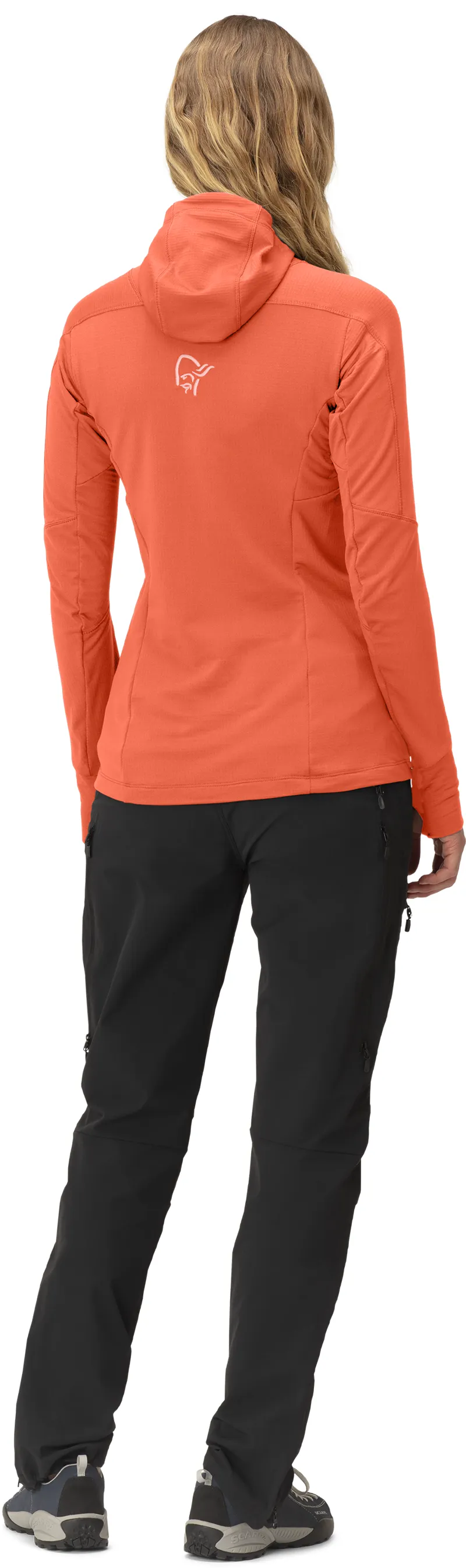 Norrona Women's Falketind Power Grid Hood Jacket Orange-2