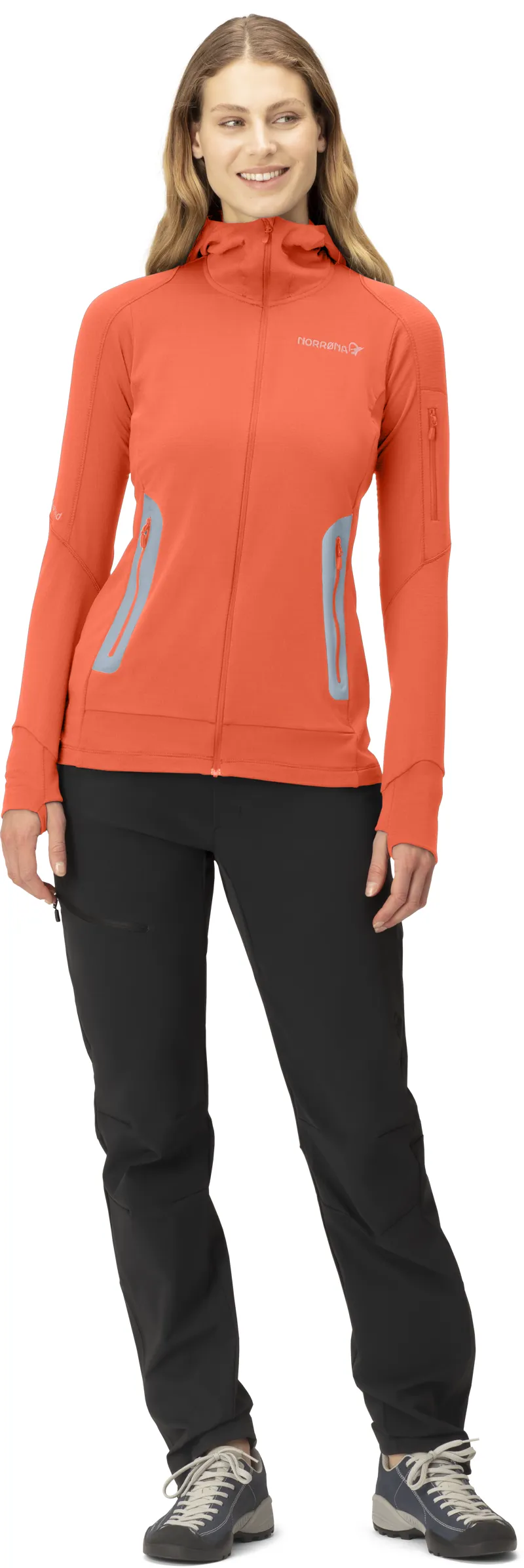 Norrona Women's Falketind Power Grid Hood Jacket Orange-3