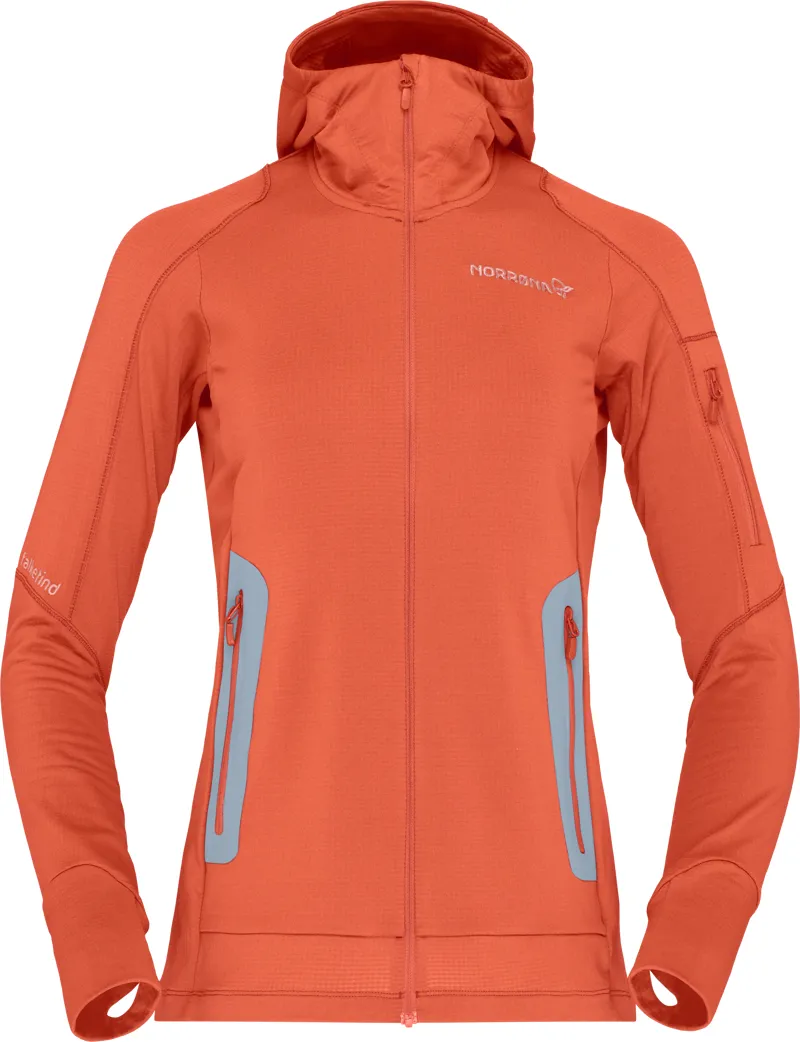 Norrona Women's Falketind Power Grid Hood Jacket Orange