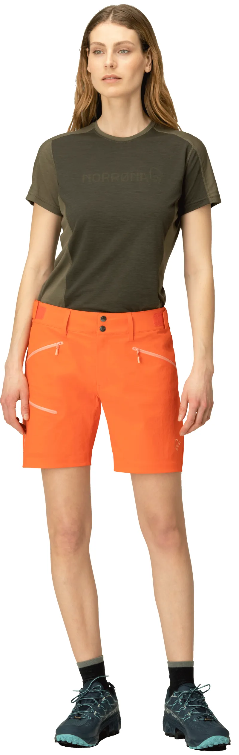 Norrona Women's Falketind Flex1 Shorts Orange-3