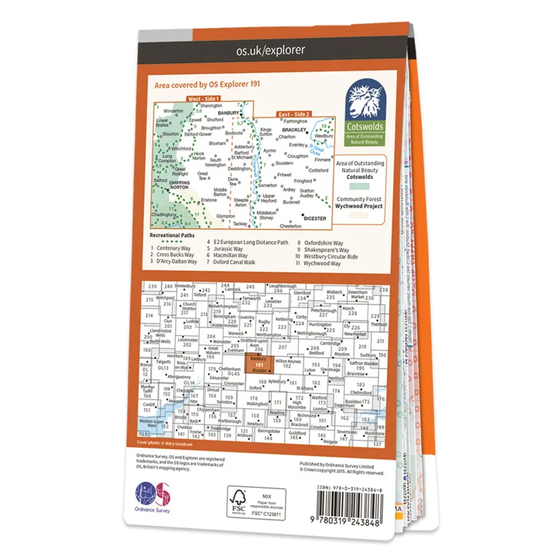 OS Explorer Map 191 Banbury Bicester and Chipping Norton-1