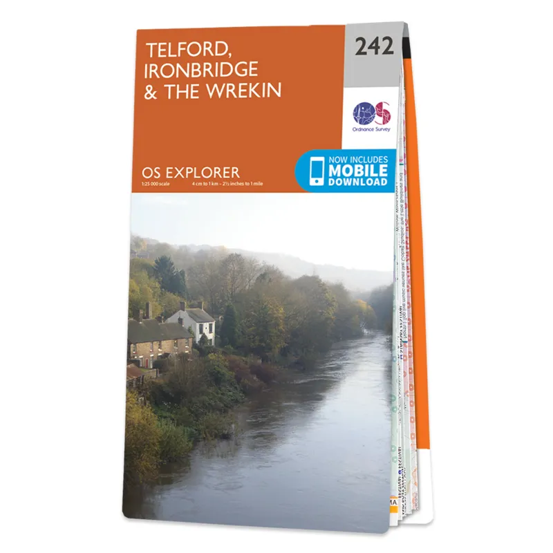 OS Explorer Map 242 Telford Ironbridge and the Wrekin