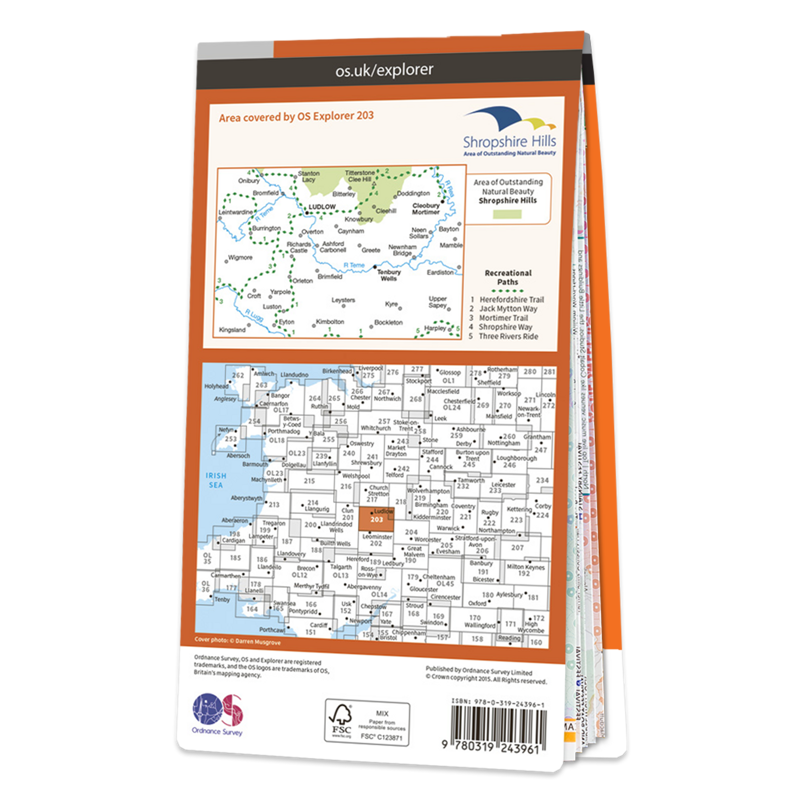 OS Explorer Map 203 Ludlow and Tenbury Wells-1
