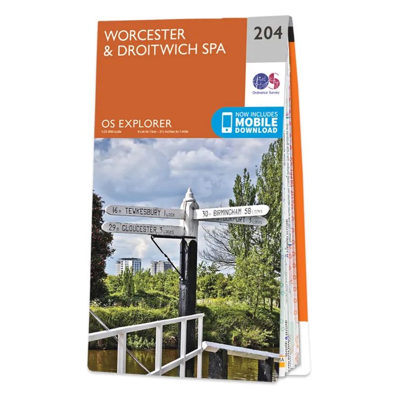 OS Explorer Map 204 Worcester and Droitwich Spa