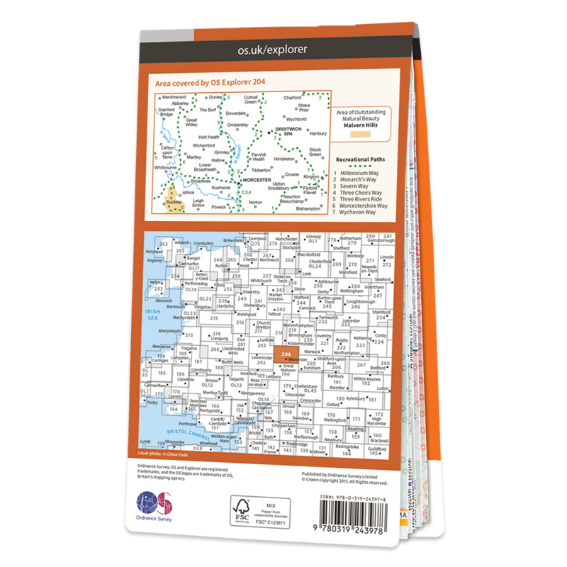 OS Explorer Map 204 Worcester and Droitwich Spa-1