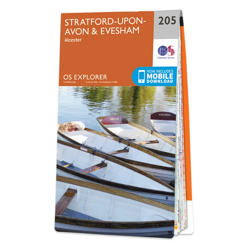 OS Explorer Map 205 Stratford-upon-Avon and Evesham