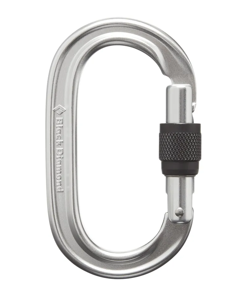 Black Diamond Oval Keylock Screwgate Carabiner Polished