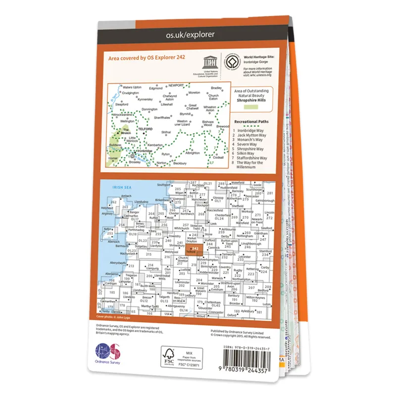 OS Explorer Map 242 Telford Ironbridge and the Wrekin-1