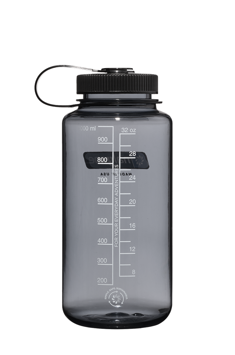 Nalgene Wide Mouth Tritan Sustain Bottle 1 Litre Gray Black-1