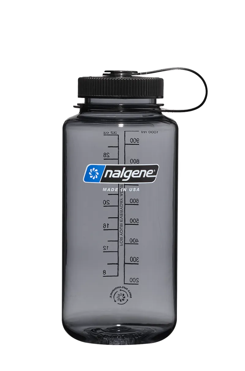 Nalgene Wide Mouth Tritan Sustain Bottle 1 Litre Gray Black