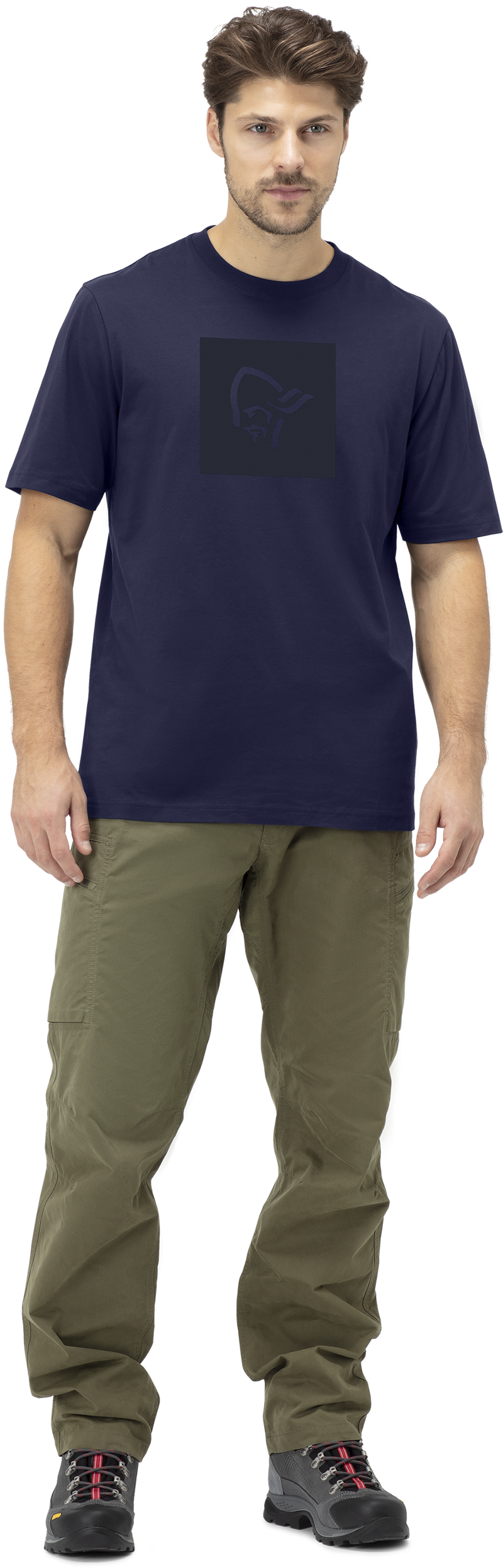 Norrona Men's  29 Cotton Square Viking T-Shirt Indigo-3