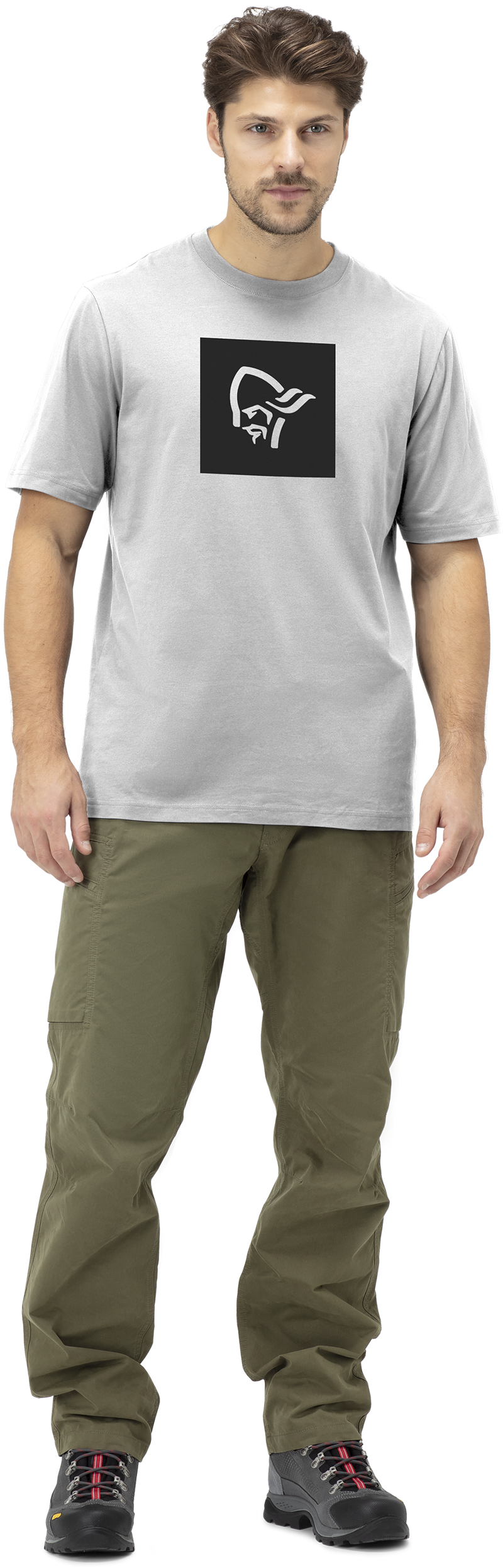 Norrona Men's 29 Cotton Square Viking T-Shirt Drizzle-3