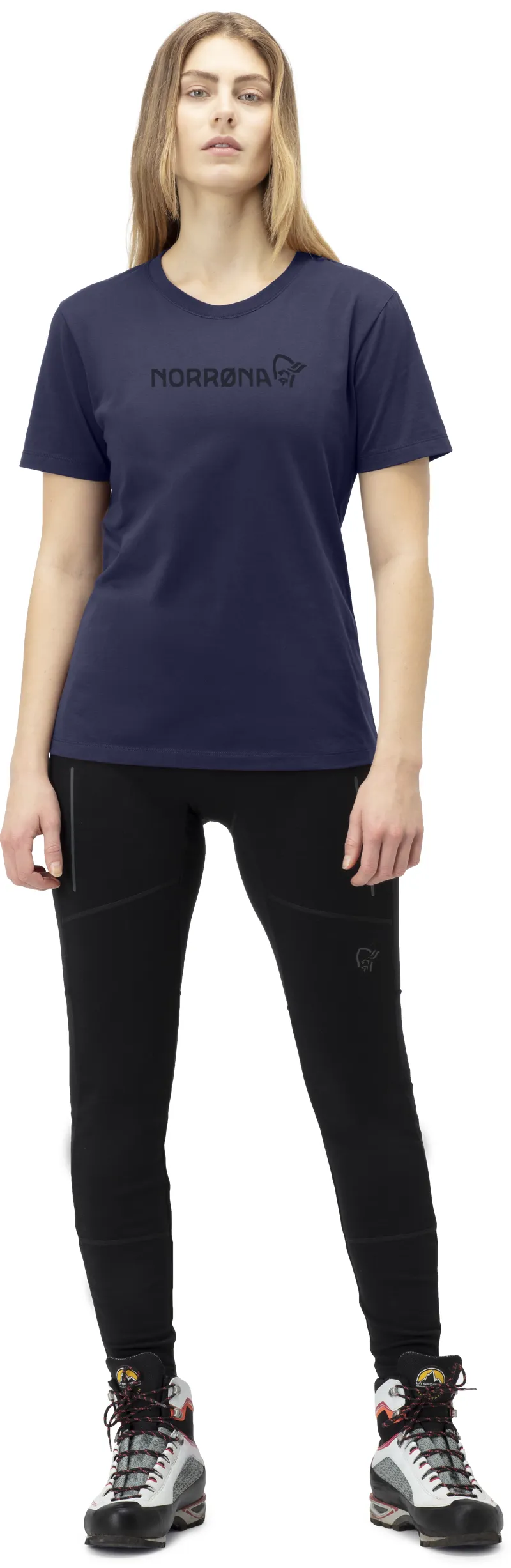 Norrona Women's 29 Cotton  Viking T-Shirt Indigo-3