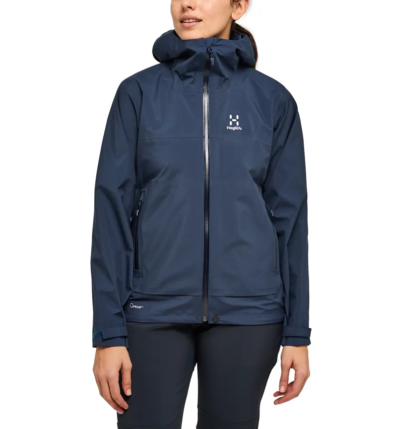 Haglofs Womens Front Proof Jacket Frost Tarn Blue-2