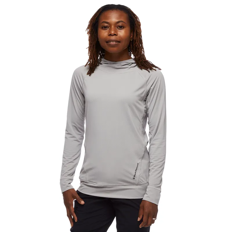 Black Diamond Women's Alpenglow Sun Hoodie Pewter-1
