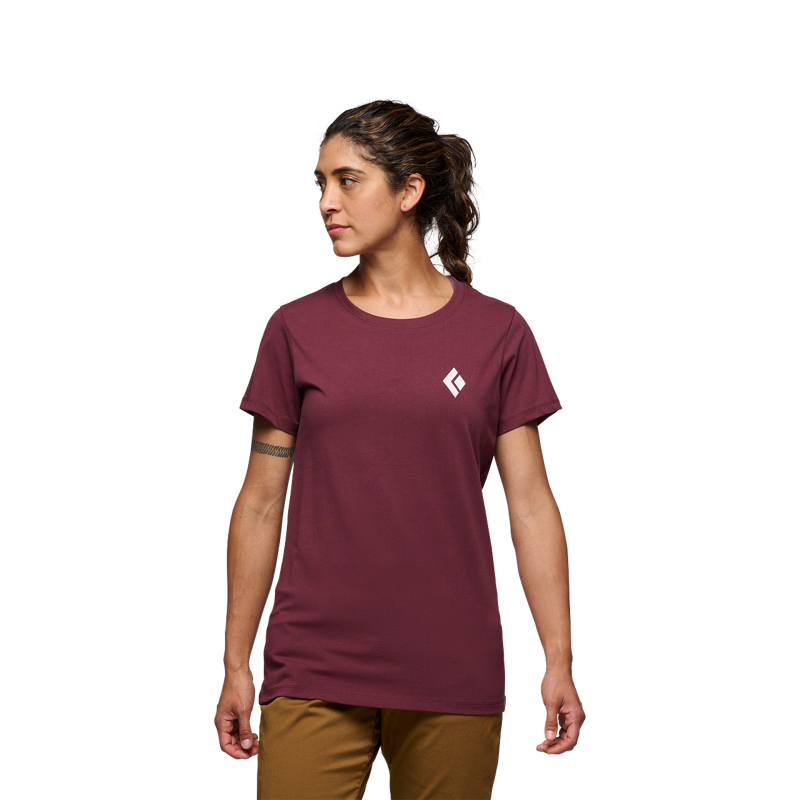 Black Diamond Women's Equipment For Alpinists SS T-Shirt Burgundy-2