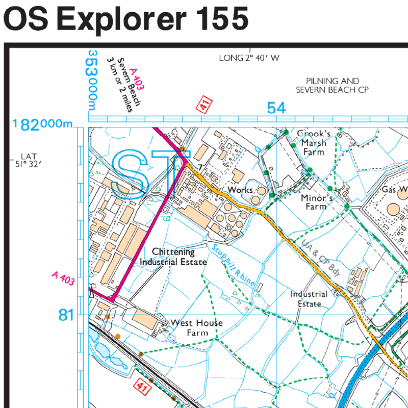 OS Expl Map 155 Bristol Bath Keynsham and Marshfield-3