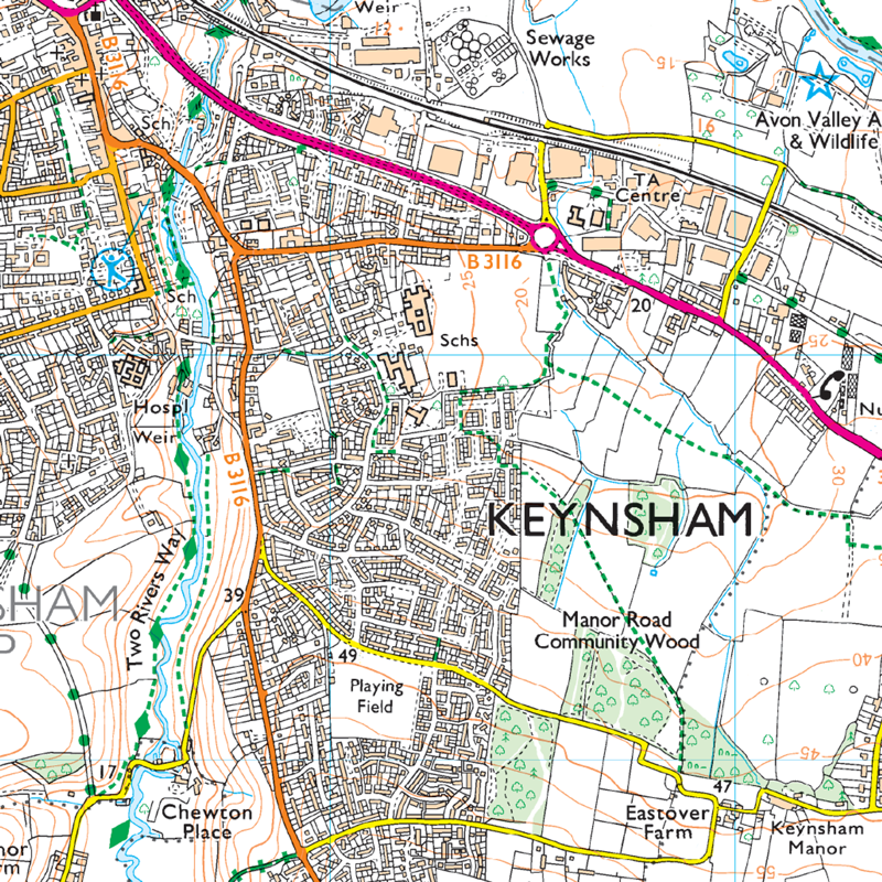 OS Expl Map 155 Bristol Bath Keynsham and Marshfield-4
